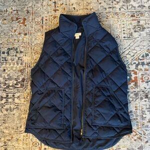 J. Crew Dark Blue Quilted Vest